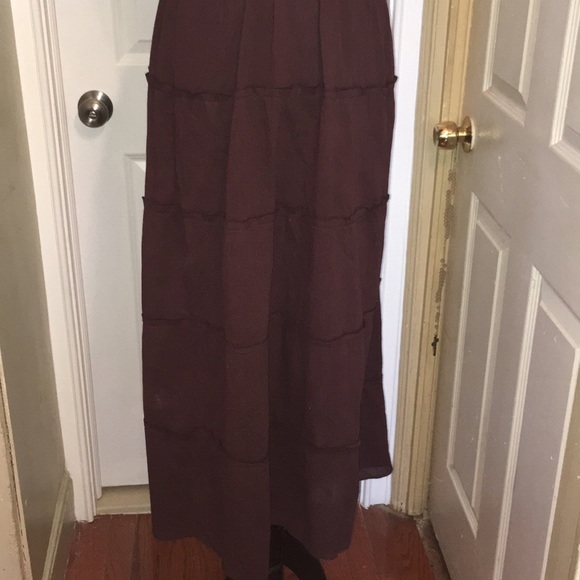 🍂🍁 Fall Robbie Bee Brown Halter Tiered Maxi Dress Sz 12 - Picture 4 of 8